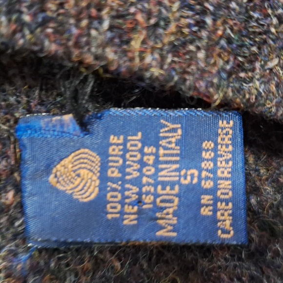 Pure Italian wool made in Italy oversized v-neck sweater vest - S - plaid brown - Picture 2 of 9